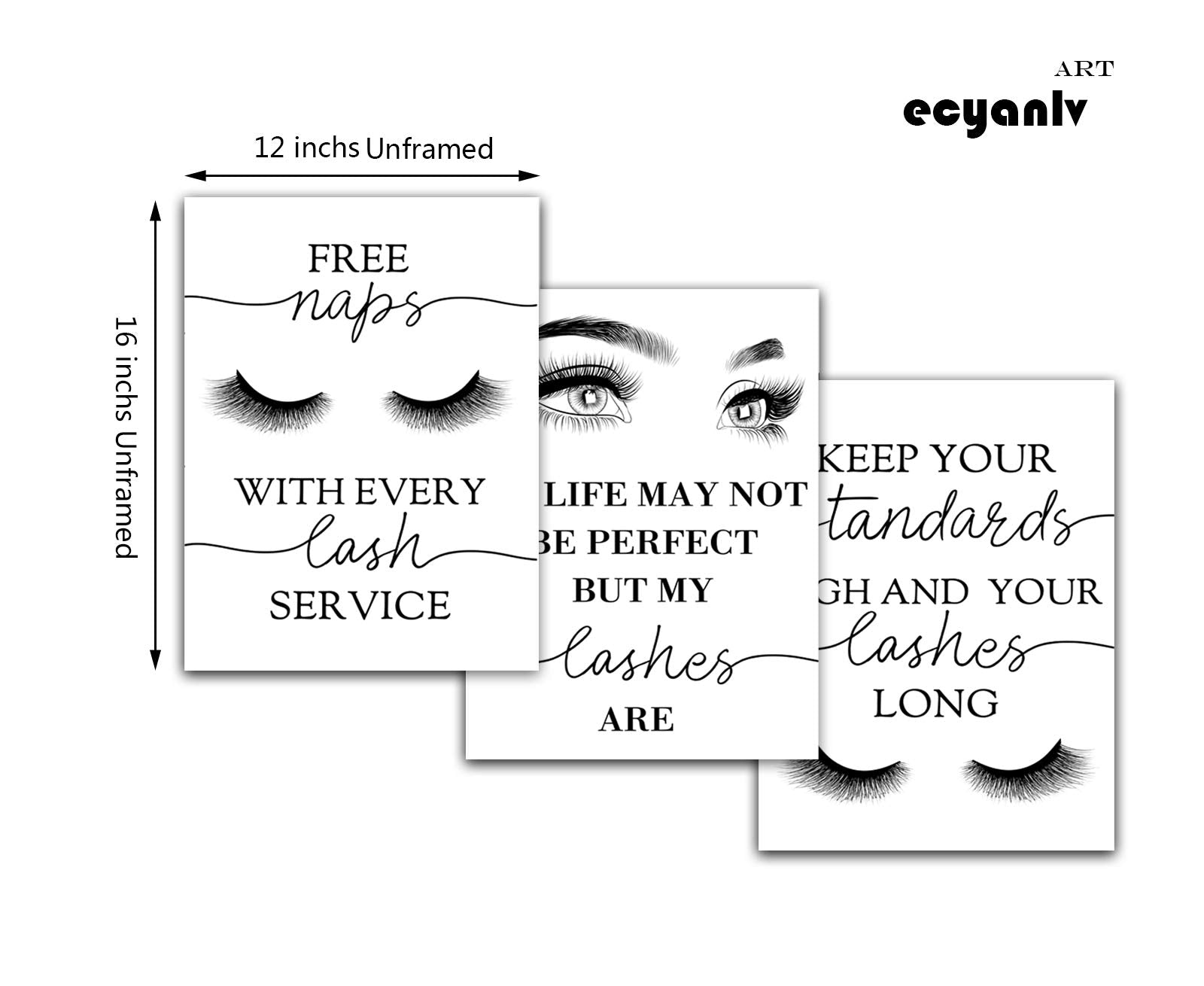 Beauty Salon Wall Decor Eyelashes Guide Poster Makeup Wall Art Decor Esthetician Gift Canvas Print Lash Bundle Fashion Wall Art