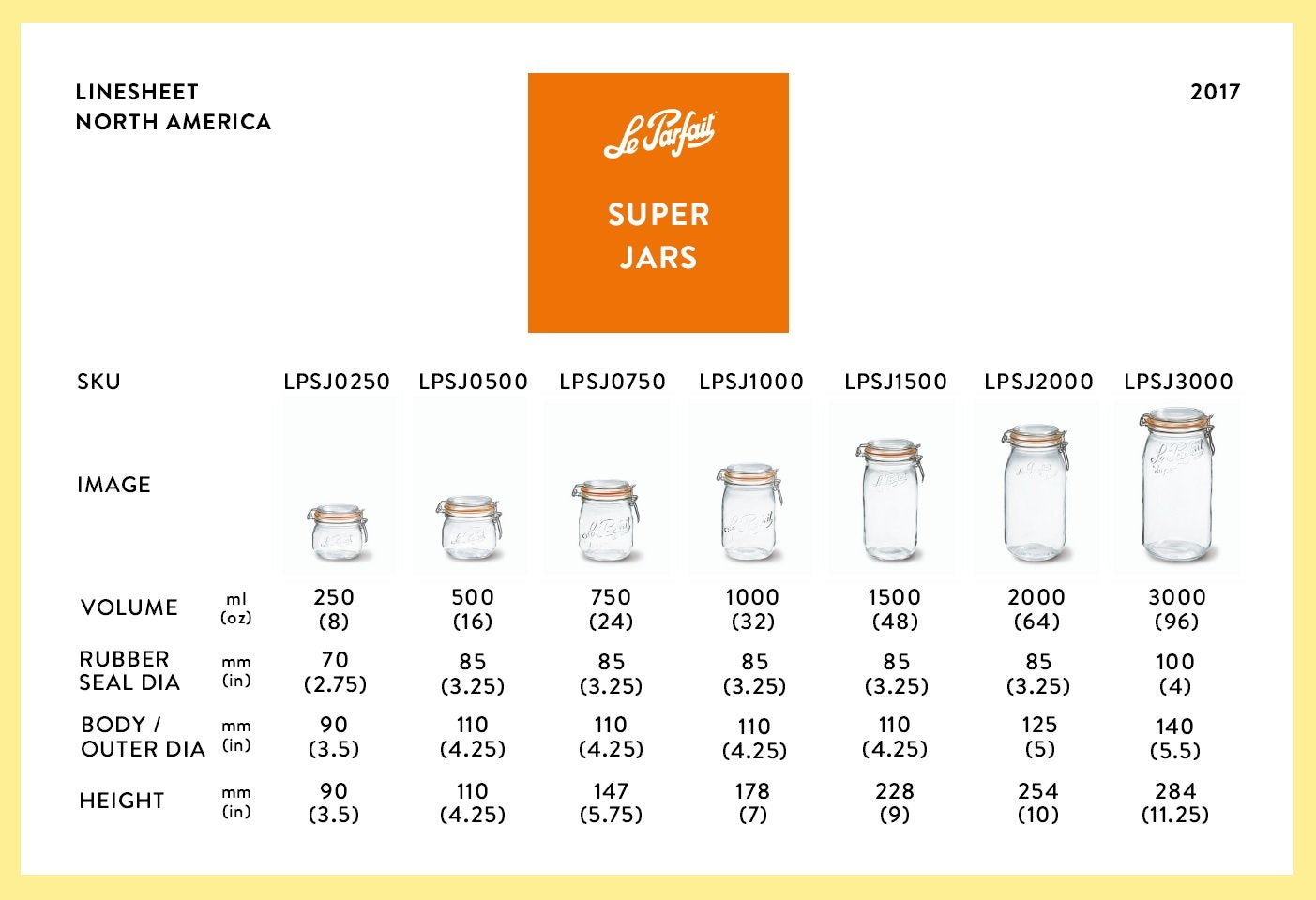 Le Parfait Super Jar, Canning Jars, 250Ml French Glass Canning Jar W/Round Body, Glass Jars W/Airtight Lid, Canning Jars Wide Mo