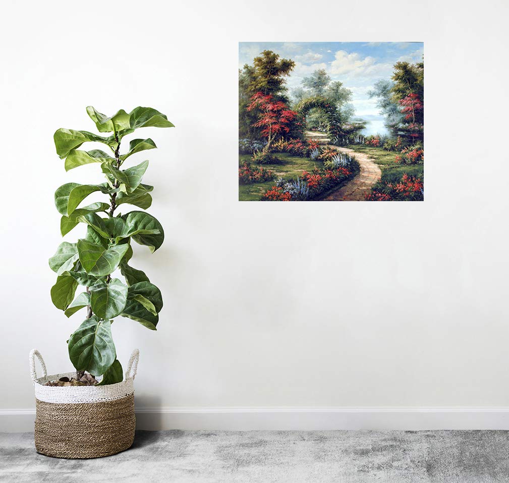 Landscape Wall Decor Garden Path Under Flower Arch Scenic Art Print Poster (16X20)