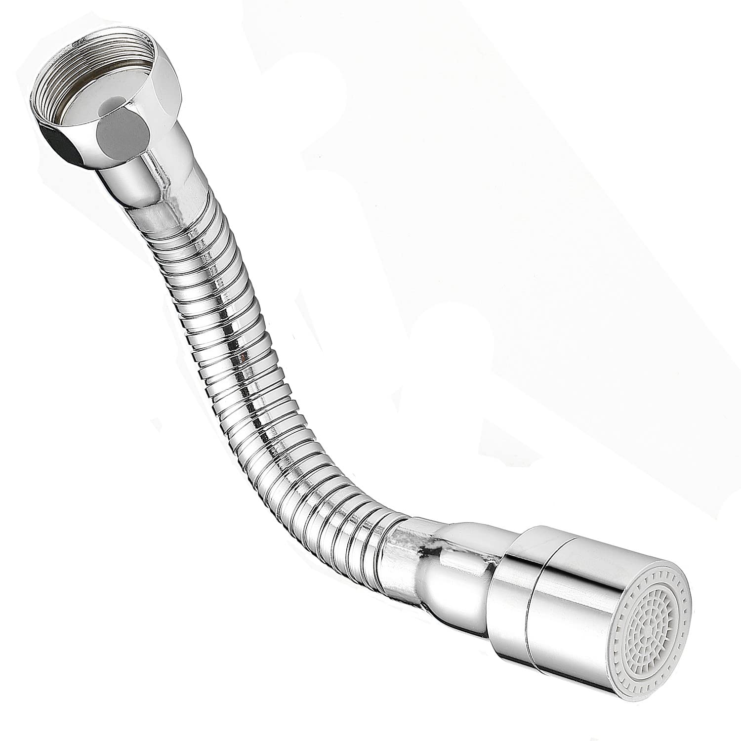 7 Inch Metal Hose Faucet Sprayer Attachment Goose Neck Kitchen Sink Aerators Polished Chrome For Cold Hot Water (Silver)