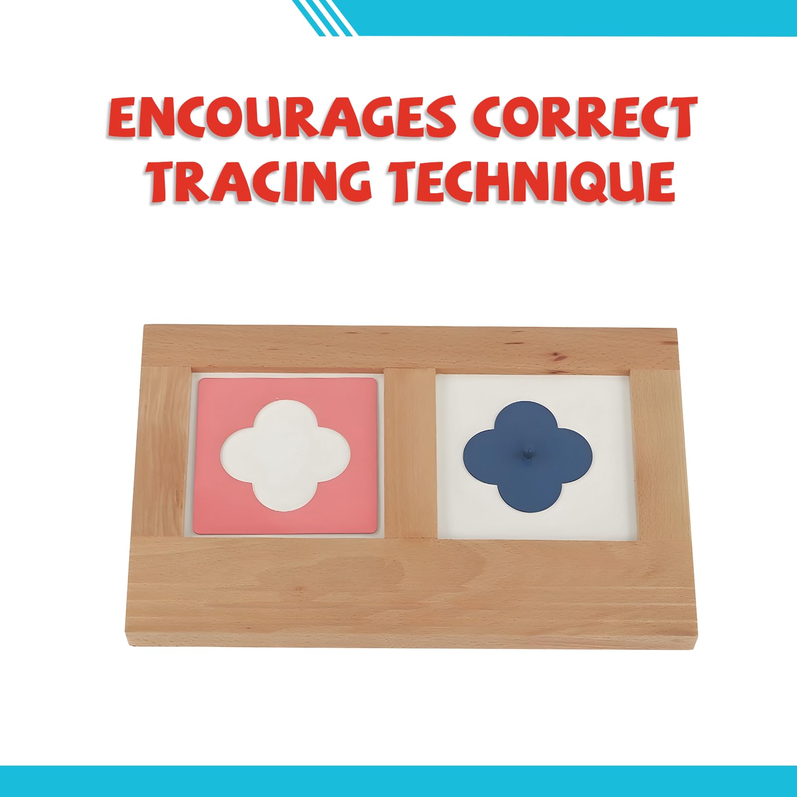 Adena Montessori Metal Inserts Tracing Tray - Fun And Engaging Learning Aid Fine Motor Skills Development