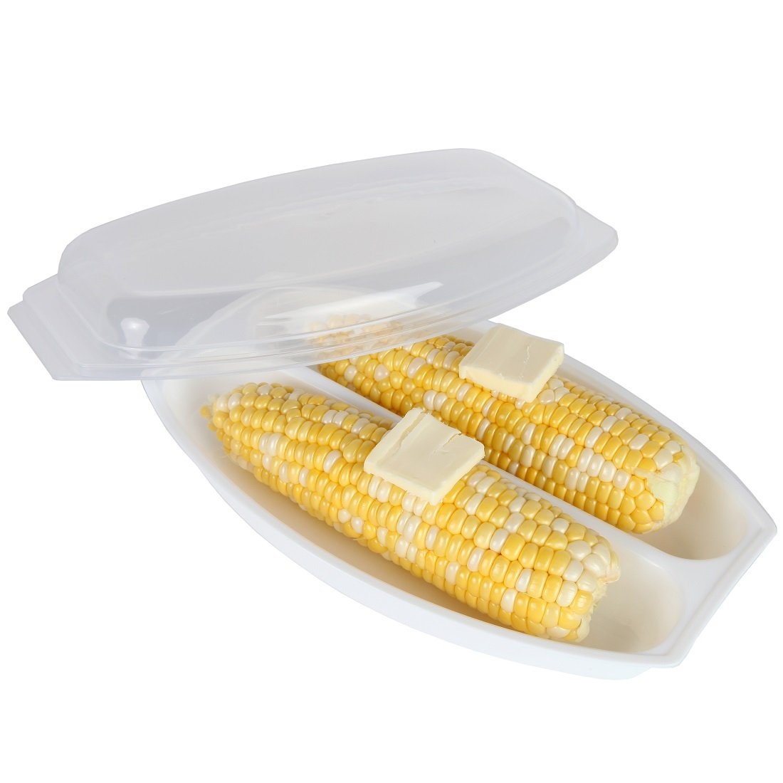 Home-X - Microwave Corn Steamer With Lid, Airtight Lid Steams For Delicious And Perfectly Cooked Corn On The Cob In Minutes