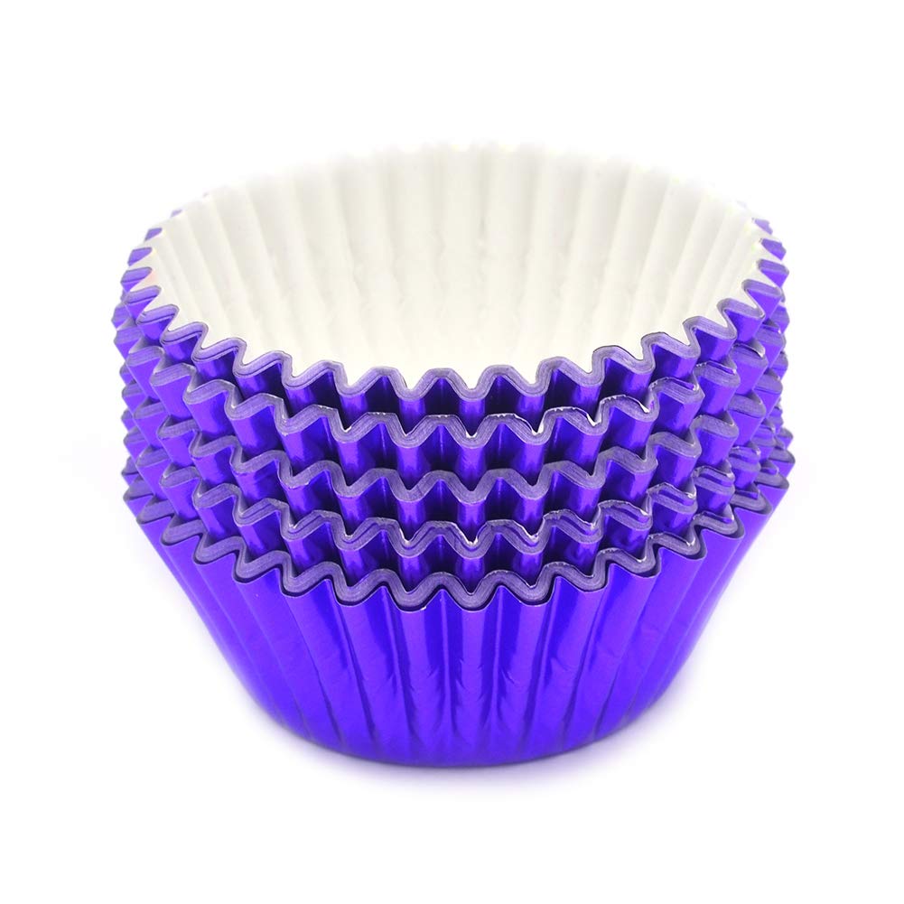 Mombake Standard Purple Foil Cupcake Liners Muffin Baking Cups For Party And More, 100-Count