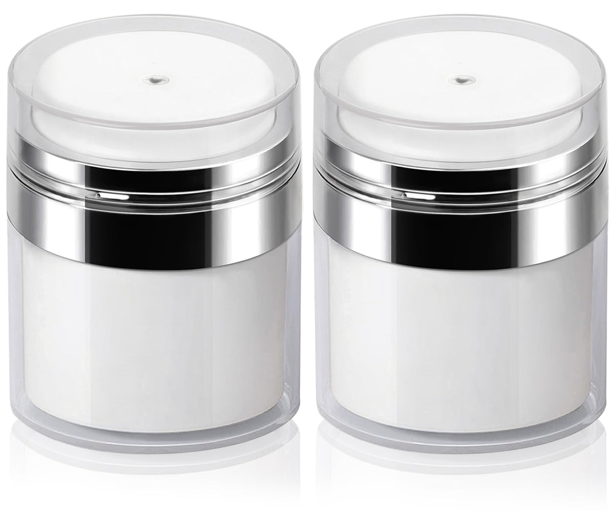 2Pack 15Ml Airless Pump Jar - Drunk Elephant Container 0.5 Oz Moisturizer Pump Dispenser, Airless Pump Bottles, Cream Jar Vacuum