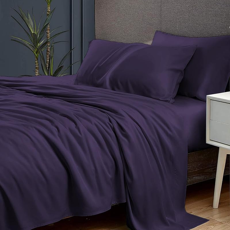 Rajasthan Crafts 110Gsm Brushed Micro Fabric Super Soft Elegant Colors Shrinkage & Fade Resistant Double Bedsheet With 2 Pillow 