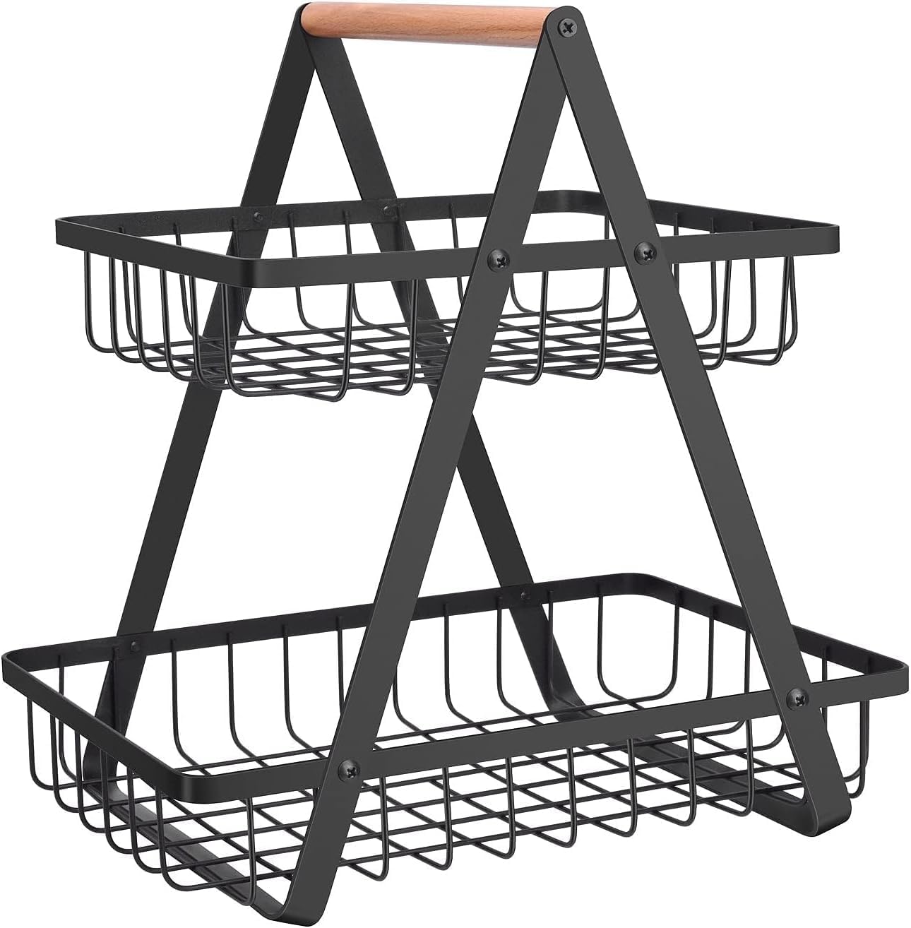 Ebofab 2Tier Countertop Fruit Basket Fruit Bowl Bread Basket Vegetable Holder Metal Wire Storage Stand For Kitchen Pantry Count