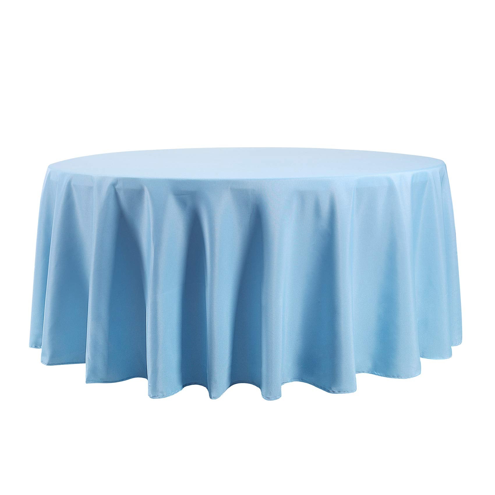 132 Inch Round Tablecloth Washable Polyester Table Cloth Decorative Table Cover For Wedding Party Dining Banquet(132 Inch,Blue M