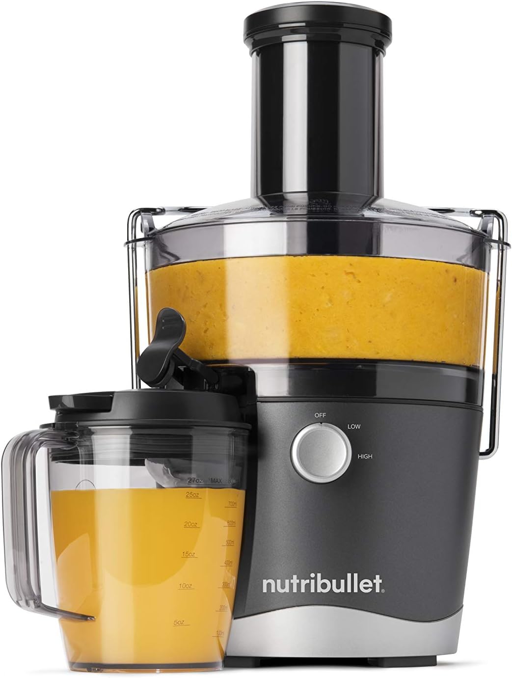 Nutribullet Juicer Centrifugal Juicer Machine For Fruit, Vegetables, And Food Prep, 27 Ounces/1.5 Liters, 800 Watts, Gray Nbj501