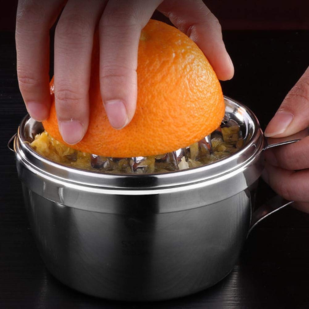 Citrus Juicer Stainless Steel Manual Juicer Orange Lemon Squeezer Hand Pressing Tool With Strainer And Container For Kitchen Use
