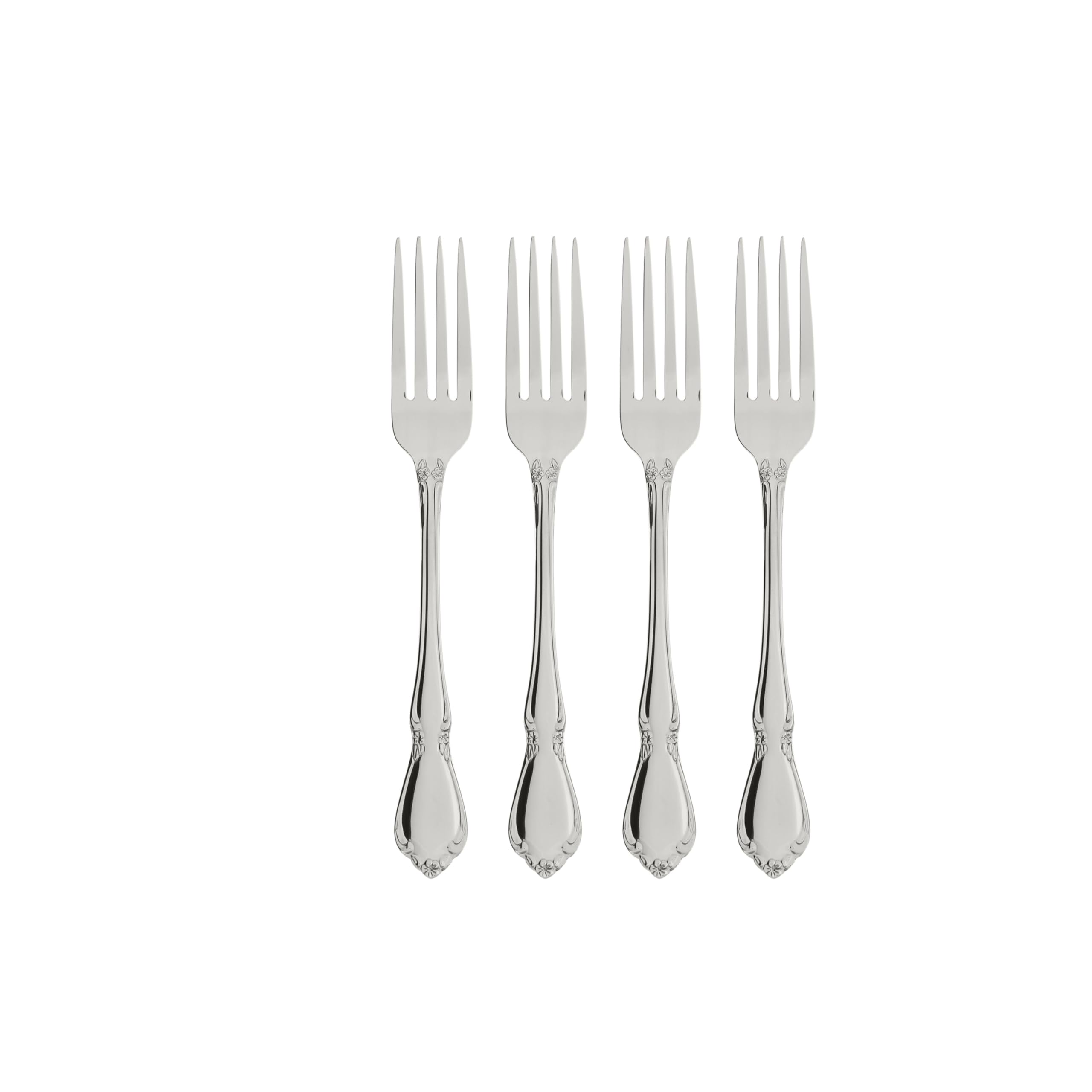 Oneida Chateau Fine Flatware Dinner Forks, Set Of 4, 18/10 Stainless Steel, 2610004A