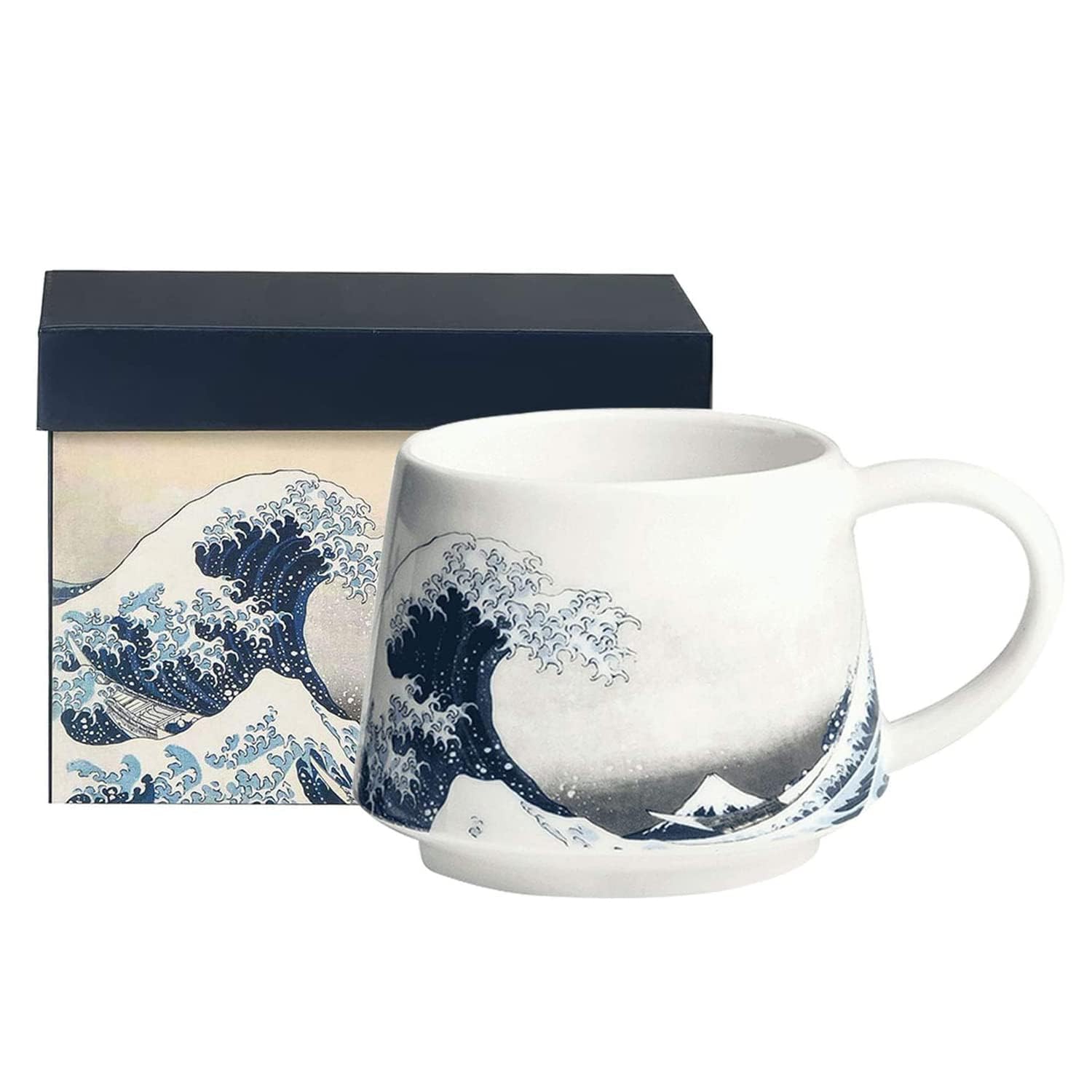 Tzssp Coffee Ceramic Mug Porcelain Latte Tea Cup 12Oz. Wave
