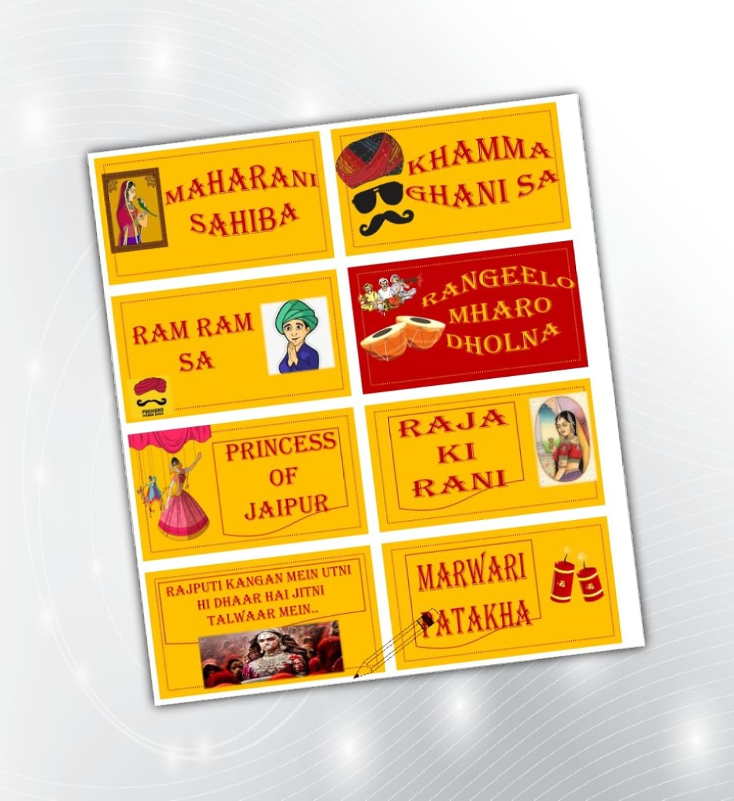 PartyStuff Rajasthan Theme Props  Rajasthani Props (8 Cards)