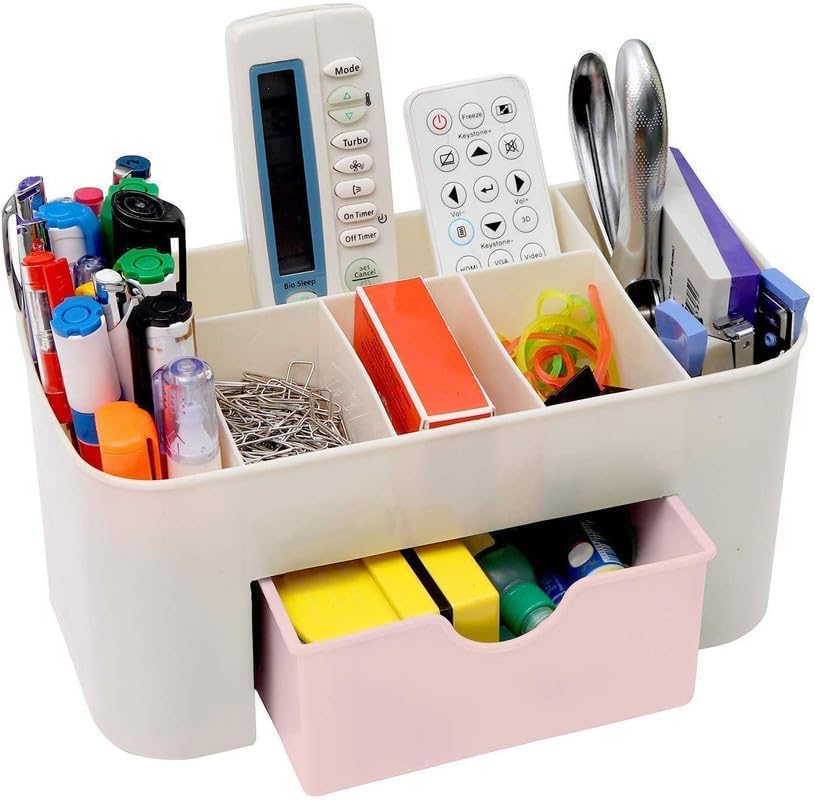 Gra8 6 Grid Cosmetic Organizer Plastic Mini Makeup Storage Organizer For Home Makeup Room With Storage Drawer (Assorted) (1Pcs)