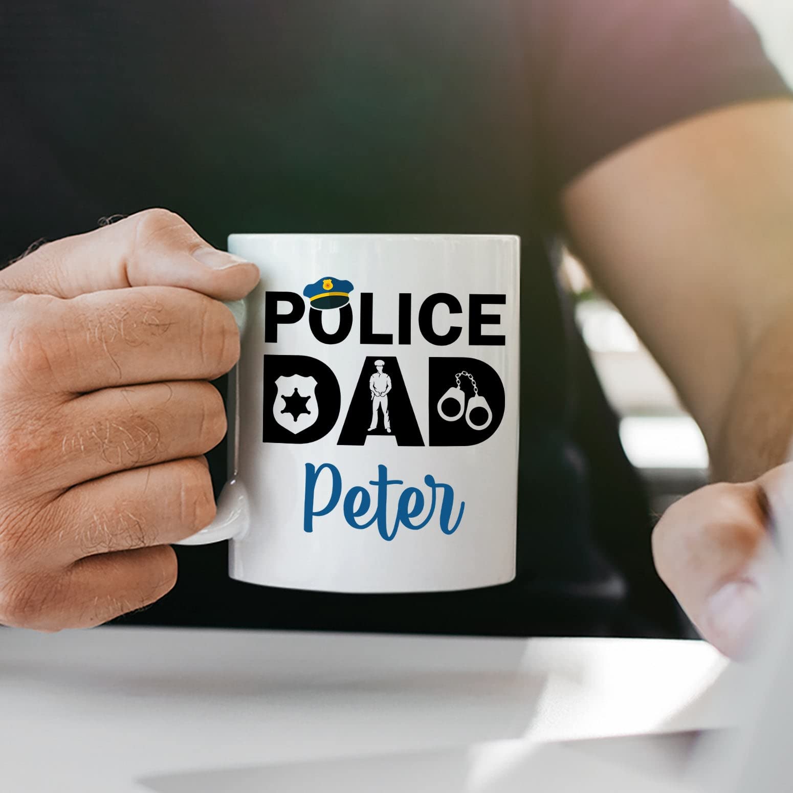 Police Officer Gifts, Police Dad Mug, Personalized Police Officer Mug Custom Name Mug For Police Officer, Blue Line Mug, Cop Mug