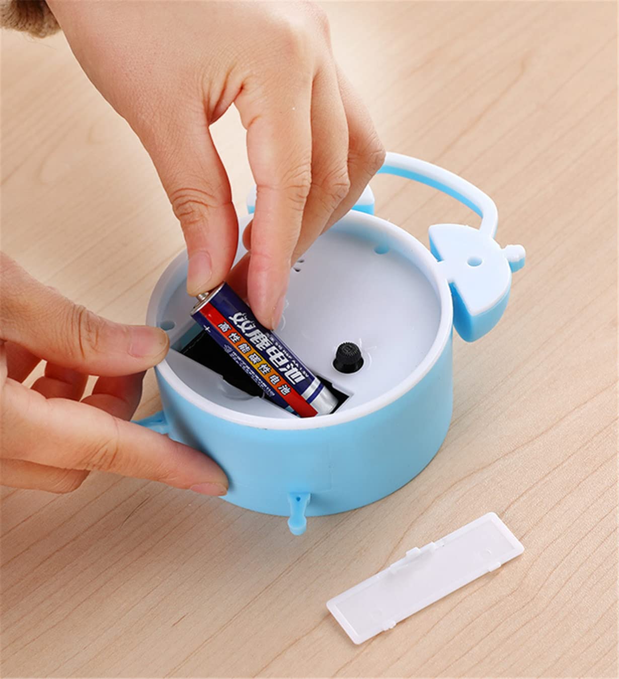 TXY Kids Double Bell Classic Home Cute Battery Operated Analog Mini Round Bedside Desk Alarm Clock - Kid Gifts Children s Studen
