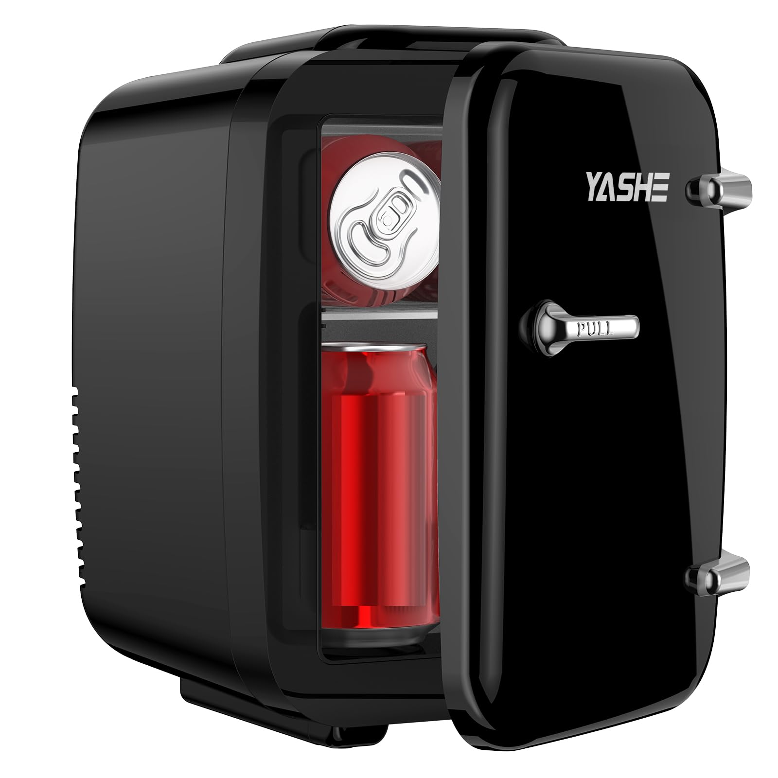 YASHE Mini Fridge, 6 Liter/8 Can 110V AC/DC Portable Thermoelectric Cooler Refrigerators for Bedroom, Skincare, Beverage, Office