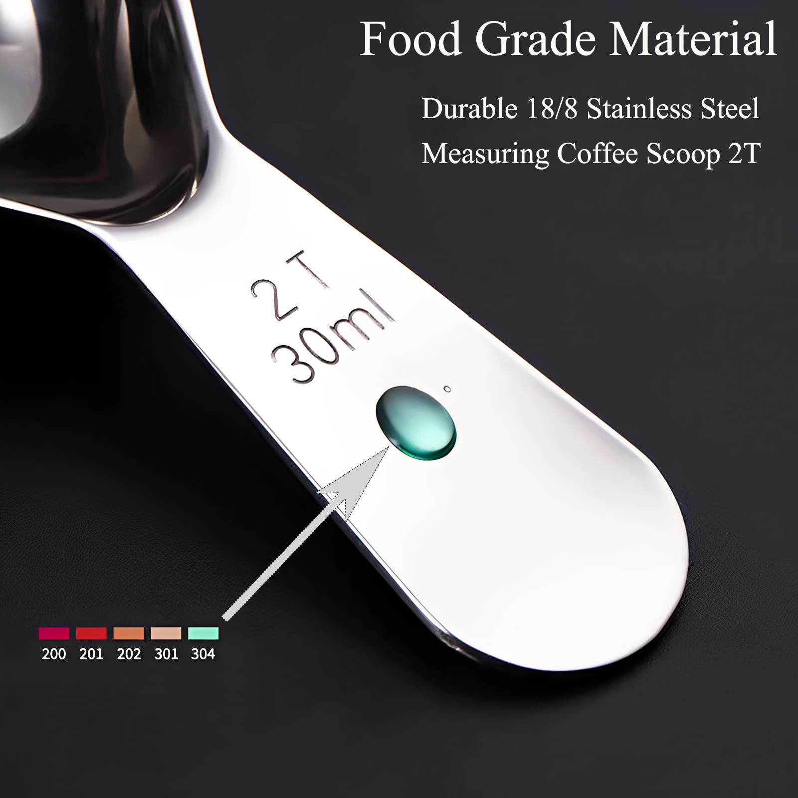 ITXIYC Coffee Scoop 2 Tablespoon Stainless Steel 4x1.12 IN Silver 1PC