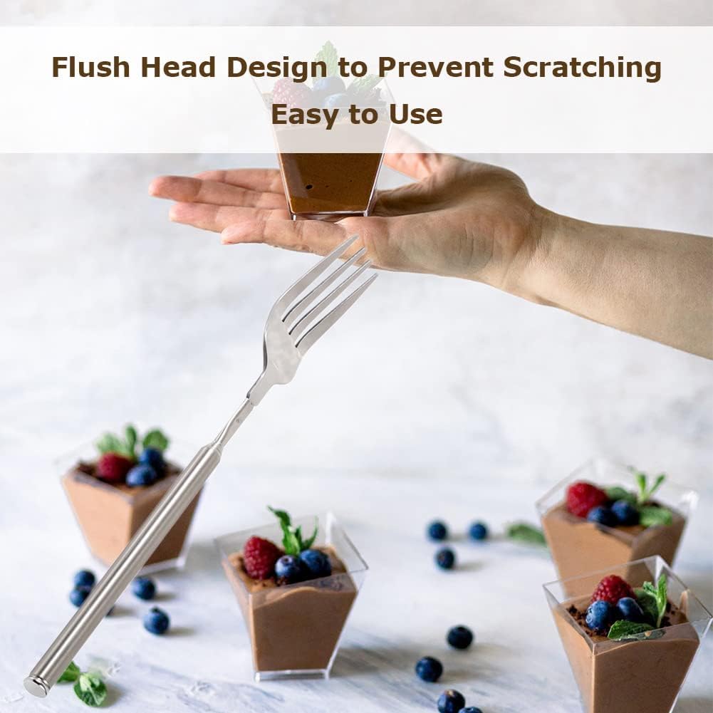 Extendable Fork - Stainless Steel Dinner Fork - Metal Fruit Fork Dessert Fork Cutlery For Home, Kitchen, Restaurant, Dishwasher,