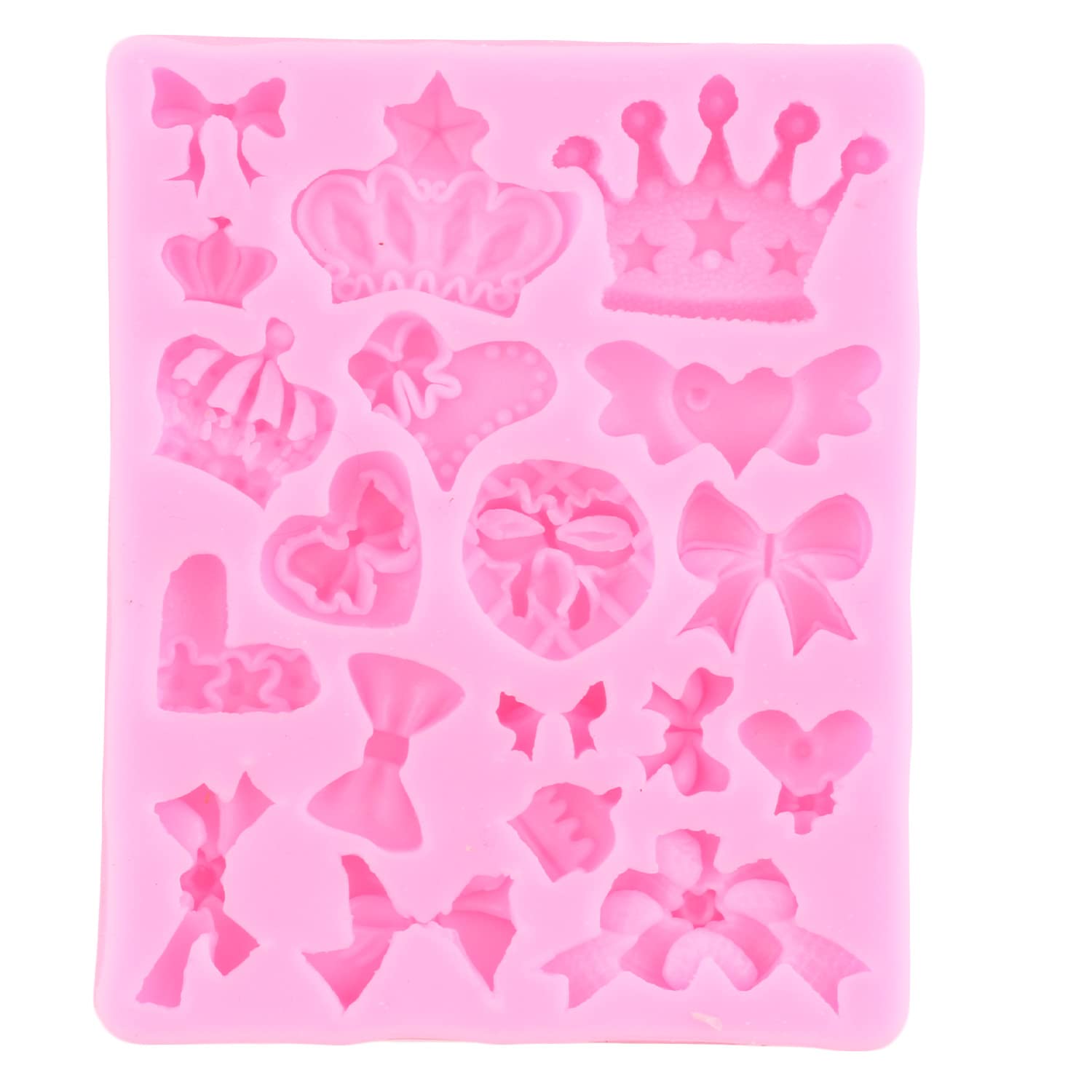 Rfghac Silicone Crown Fondant Candy Molds Bows Crown Heart Mold For Chocolate Cake Decoration Cupcake Topper Chocolate Gum Paste