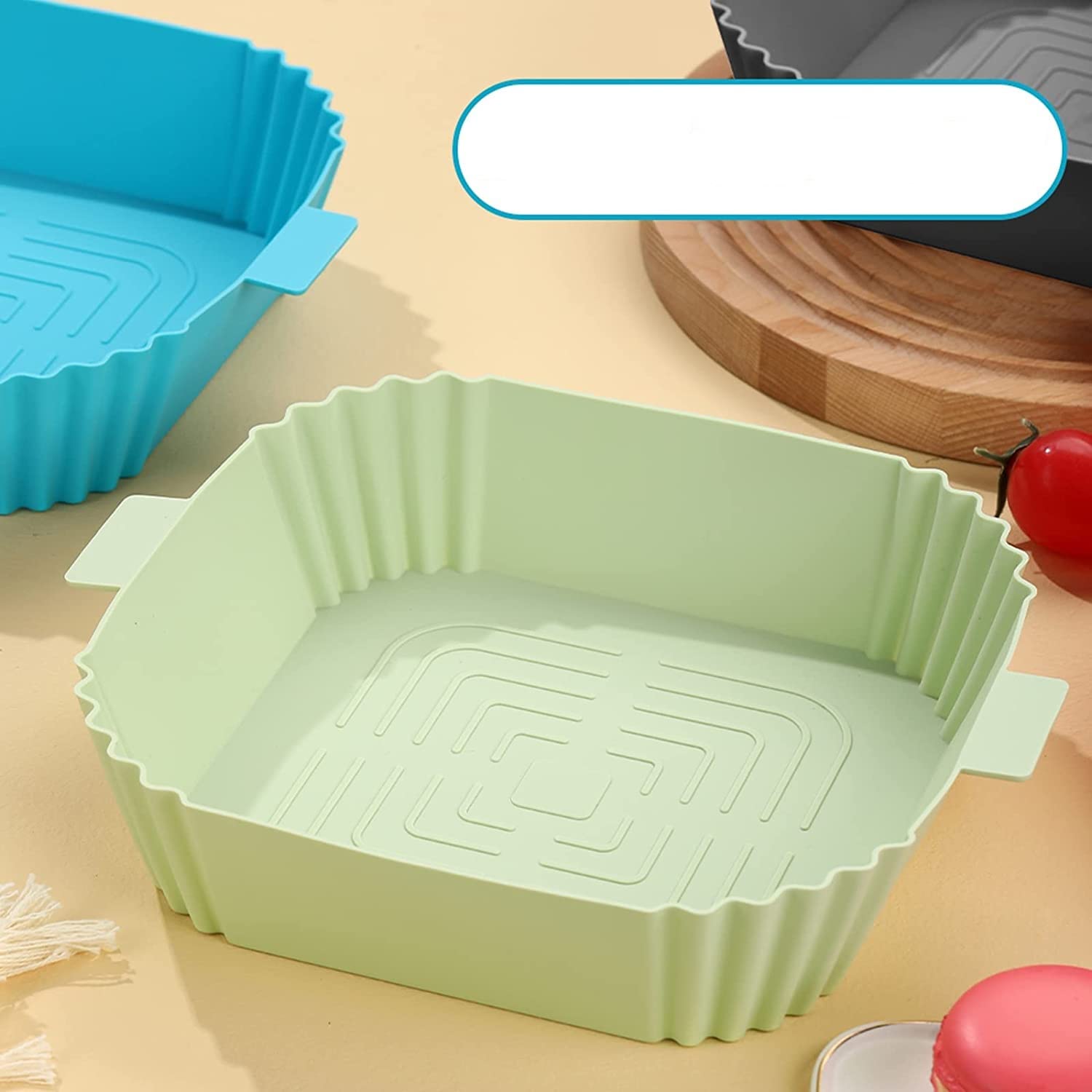 Samezone Silicone Air Fryer Liners Reusable Non-Stick Airfryer Silicon Pot Food-Grade Accessories For Parchment Liner Wave Strip
