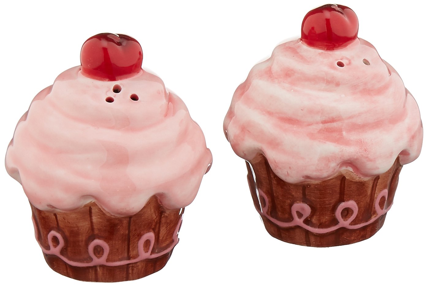 Appletree Design Life Is Sweet Pink Cupcake Salt And Pepper Set, 2-1/2-Inch
