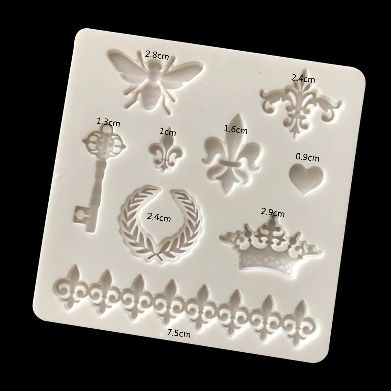 Zittop Cute Crown Fleur De Lis Heart Butterfly Collection Fondant 3D Diy Cupcake Silicone Mold Tool For Make Chocolate Hard Cand