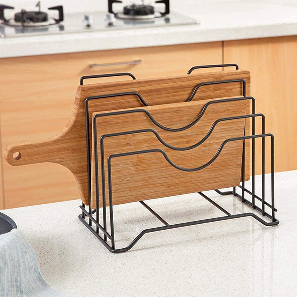 Daesyn Deal Pan And Pot Lid Organizer Rack Holder Multifunctional Kitchen Cookware Chopping Board Organizer Space Saving Storage