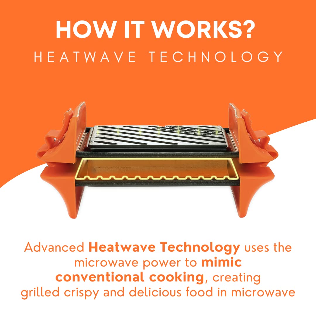 Microwave Sandwich Maker | Panini Press Sandwich Maker | Microwave Grill Tray Crisper | Grill Fast And Dishwasher Safe