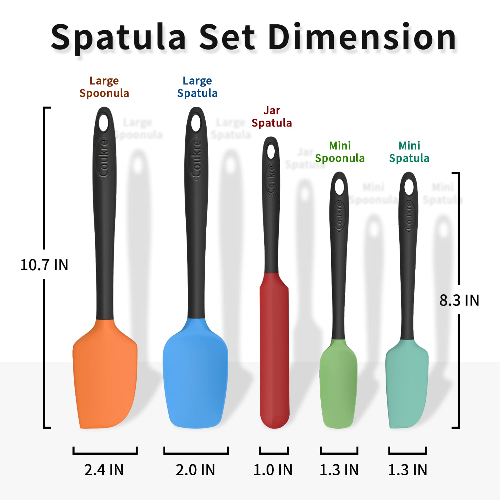 Silicone Spatula Set Of 5,High Temperature Resistant, Food Grade Silicone, Dishwasher Safe, For Baking Cooking (Colorful)