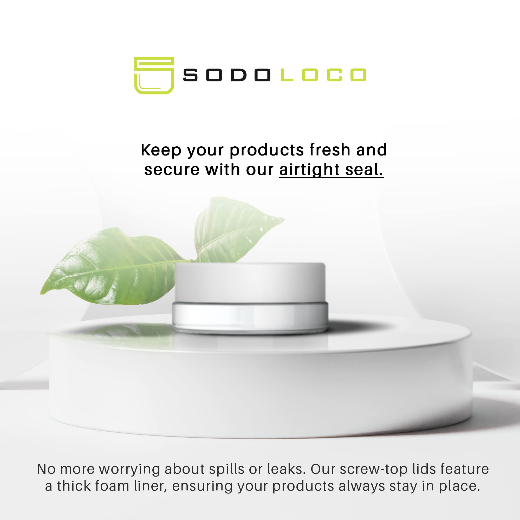 (90 Pack) 7ml Low Profile Thick Glass Jars with White Lids - Airtight Containers for Lip Balm  Cosmetic  Oil  Wax  Creams - Tiny Refillable Storage Great for Travel  Skincare & More