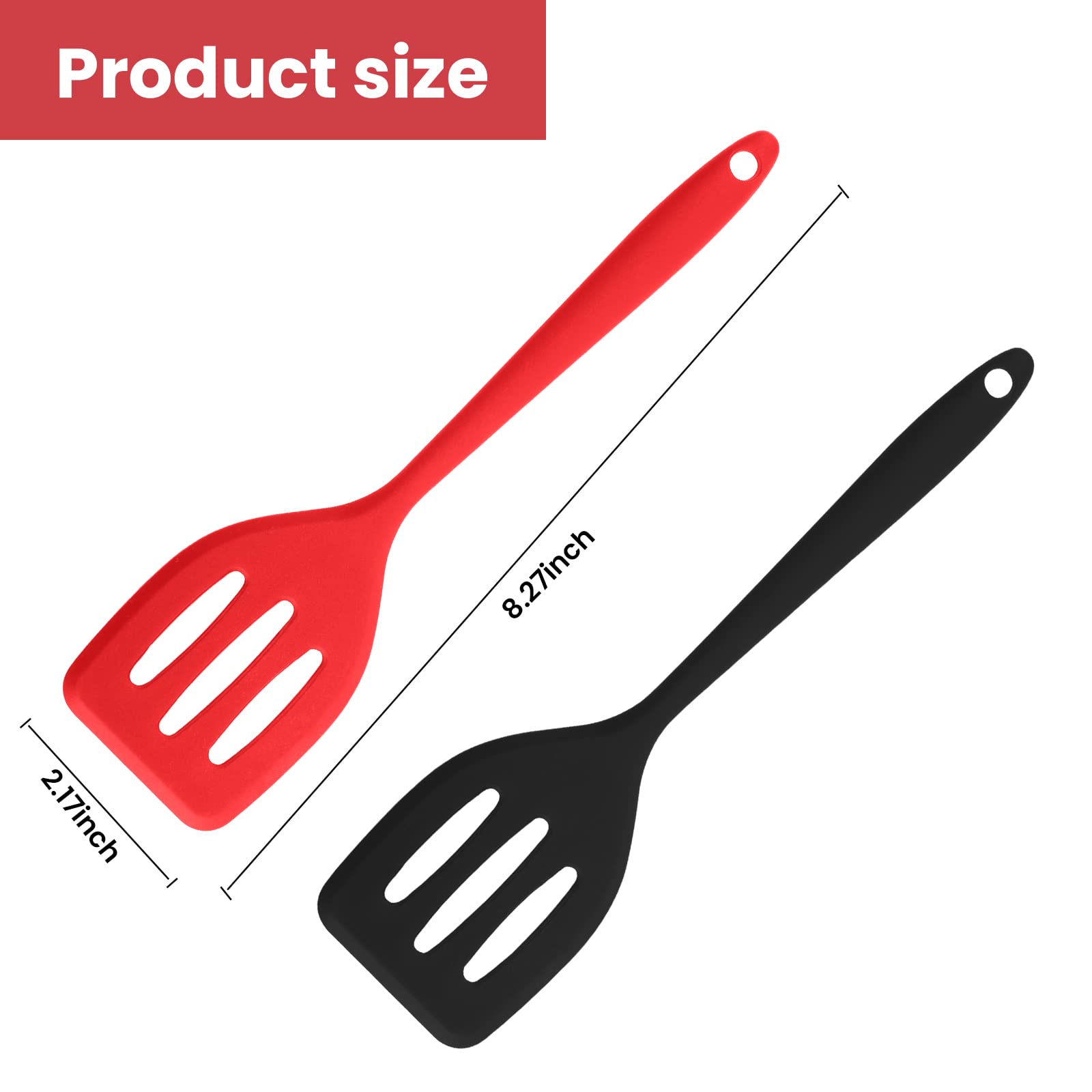 2 Pcs Silicone Skimmer Slotted Spatula Silicone Turner For Nonstick Cookware Heat Resistant Bpa Free Food Grade Kitchen Tools Fo