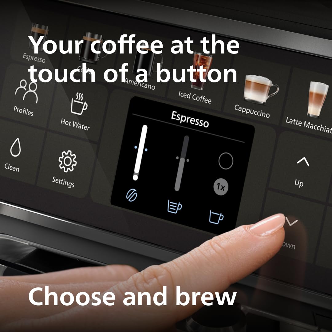 Philips 4400 Series Espresso Machine EP4444/90 - 12 Beverages, Black Chrome, LatteGo Milk System, Ceramic Grinder