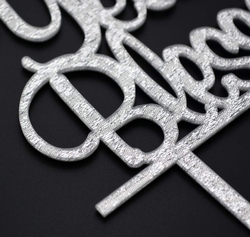 25 Years Blessed Cake Topper- Happy 25Th Birthday/Anniversary Party Decorations (Silver)