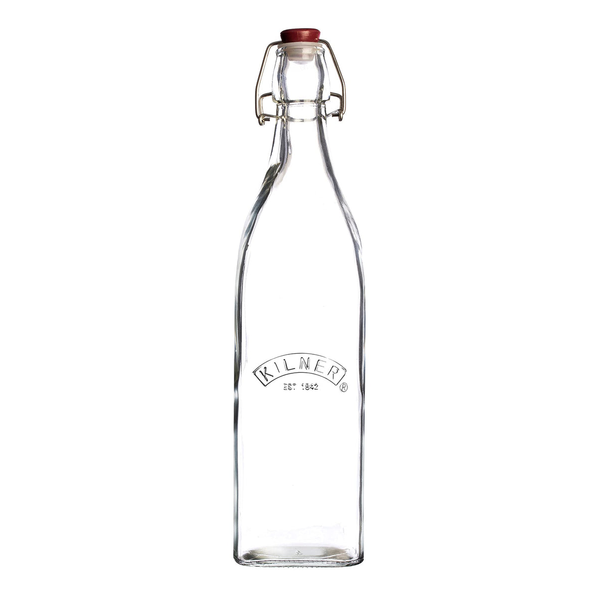 Kilner Square Clip Top Bottle, Airtight Seal For Preserving And Storing Liquids, Reusable And Dishwasher Safe, 34-Fluid Ounces