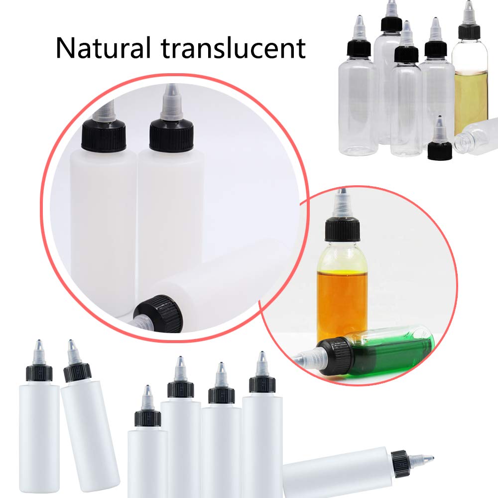 Meirrnyyu 20 Pcs 4 Oz Plastic Squeeze Condiment Bottles With Twist-On Cap Lids,Sauce Bottle With Squeeze Top,Squirt Condiment Bo