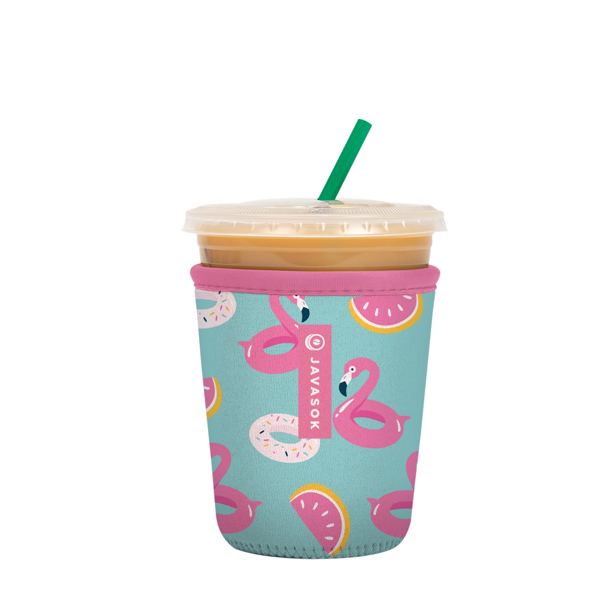 Sok It Java Sok Iced Coffee & Cold Soda Insulated Neoprene Cup Sleeve (Poolside Perfection, Small: 16-20oz)