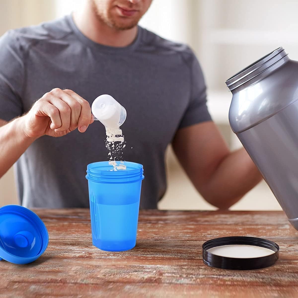 Shaker Bottle in Plum Purple - A Small Cup Printed Scale Marks of 12 OZ & 400 ML Stainless Whisk Blender Ball Leak Proof BPA Free Made of PP5 Dishwasher Safe Easy to Clean(Other Color-Style Available)