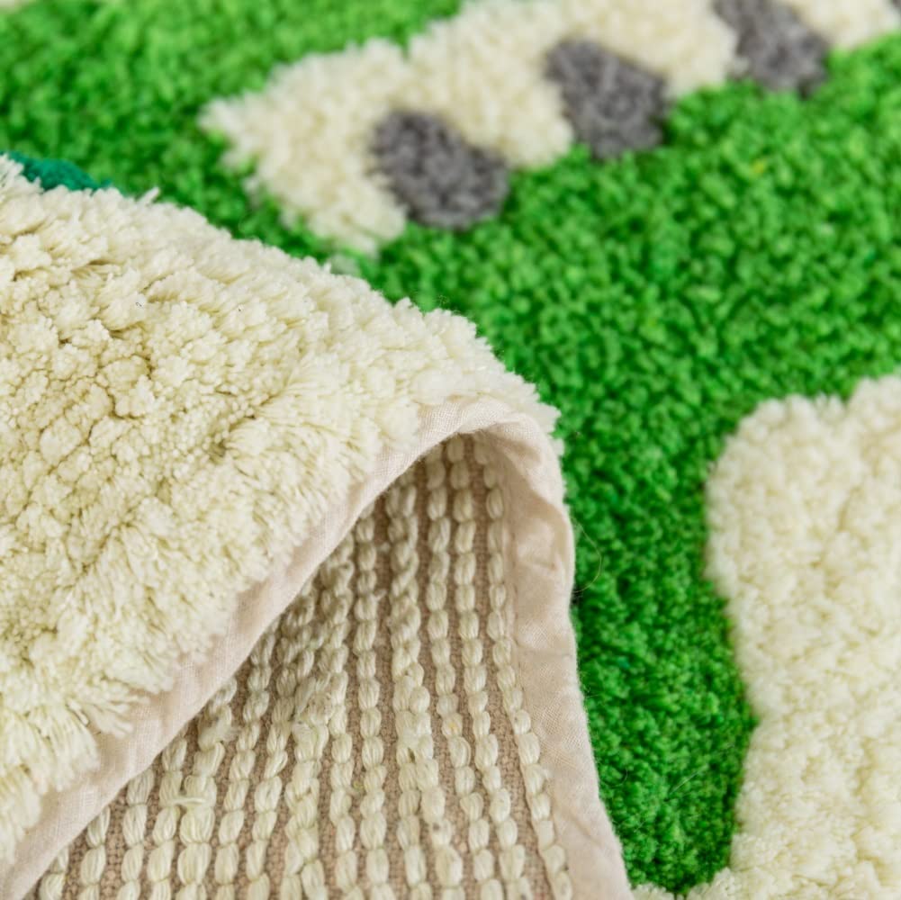 Green Crocodile Shaped Rug Cute Faux Animal Print Bathroom Rug Bath Mat Bath Carpet Shower Rug for Home Decor Bathroom Tub Floor Water Absorption Non-Slip Small Carpet Door Mat Playmat 15.7x29.5in