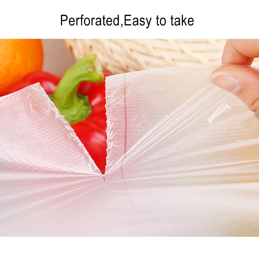 Ryhampaper Food Storage Bags, 12 X 20 Plastic Produce Bag On A Roll Fruits, Vegetable, Bread, Food Storage Clear Bags (10 Rolls