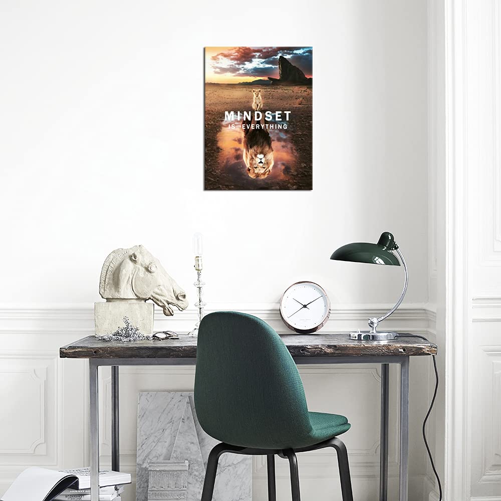 Inspirational Canvas Print Wall Art Mindset Is Everything Lion King Motivational Entrepreneur Motivation Poster Print Artwork Fo
