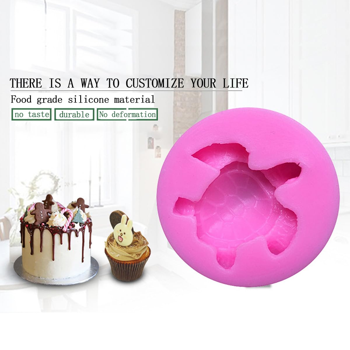 Fafahouse 6 Pack Sea Turtle Silicone Mold, Turtle Candy Fondant Mold, Tortoise Chocolate Making Mold For Desserts Diy Baking Cak