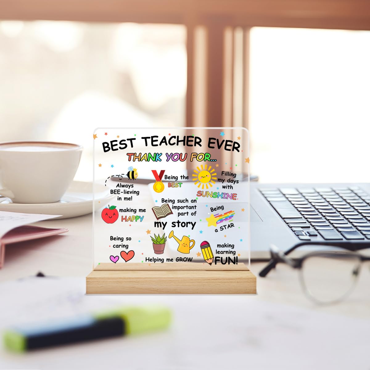 Best Teacher Gifts Teacher Appreciation Gifts Thank You Teacher Gifts Best Teacher Ever Acrylic Desk Plaque Sign Office Decor 4