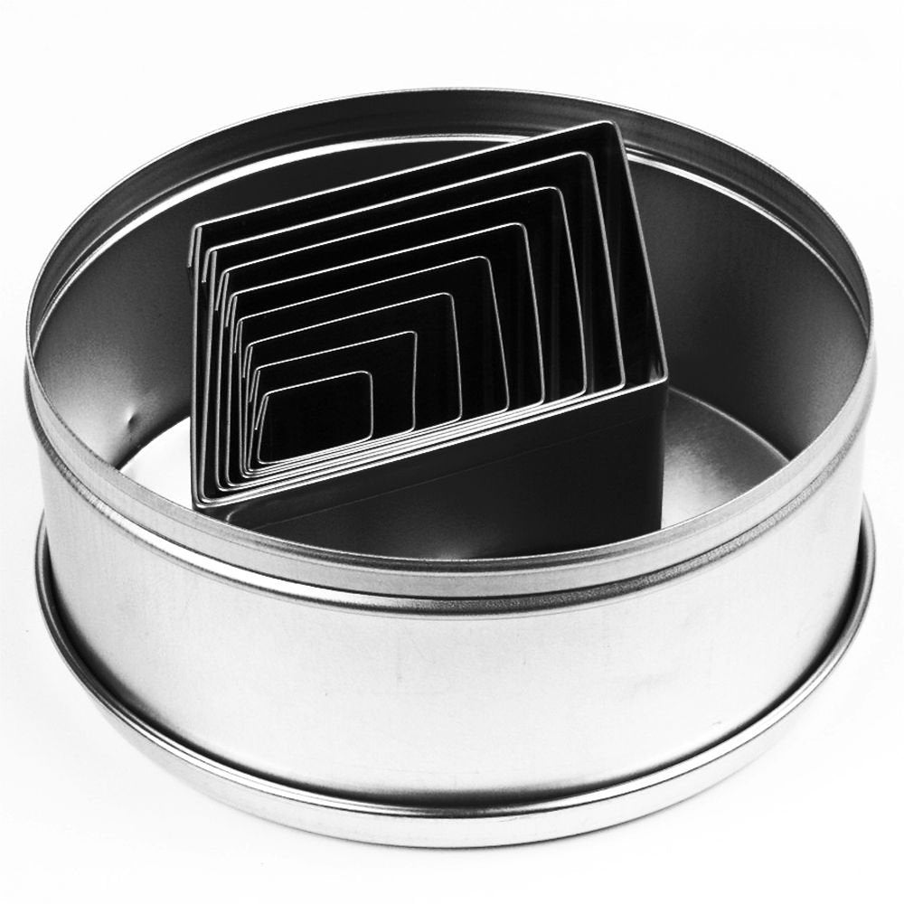 Ateco Rectangle Pastry Fluted Round Cutters In Graduated Sizes, Plain Edge, Diamond