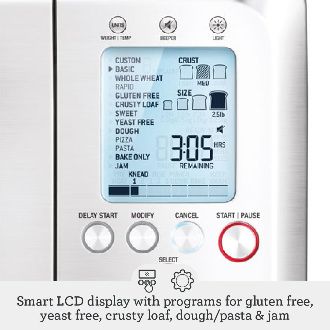 Breville Custom Loaf Bread Maker Bbm800Xl, Brushed Stainless Steel