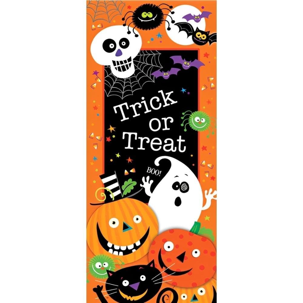 Unique Spooky Smiles Door Poster, 27'' X 60'', Multicolor