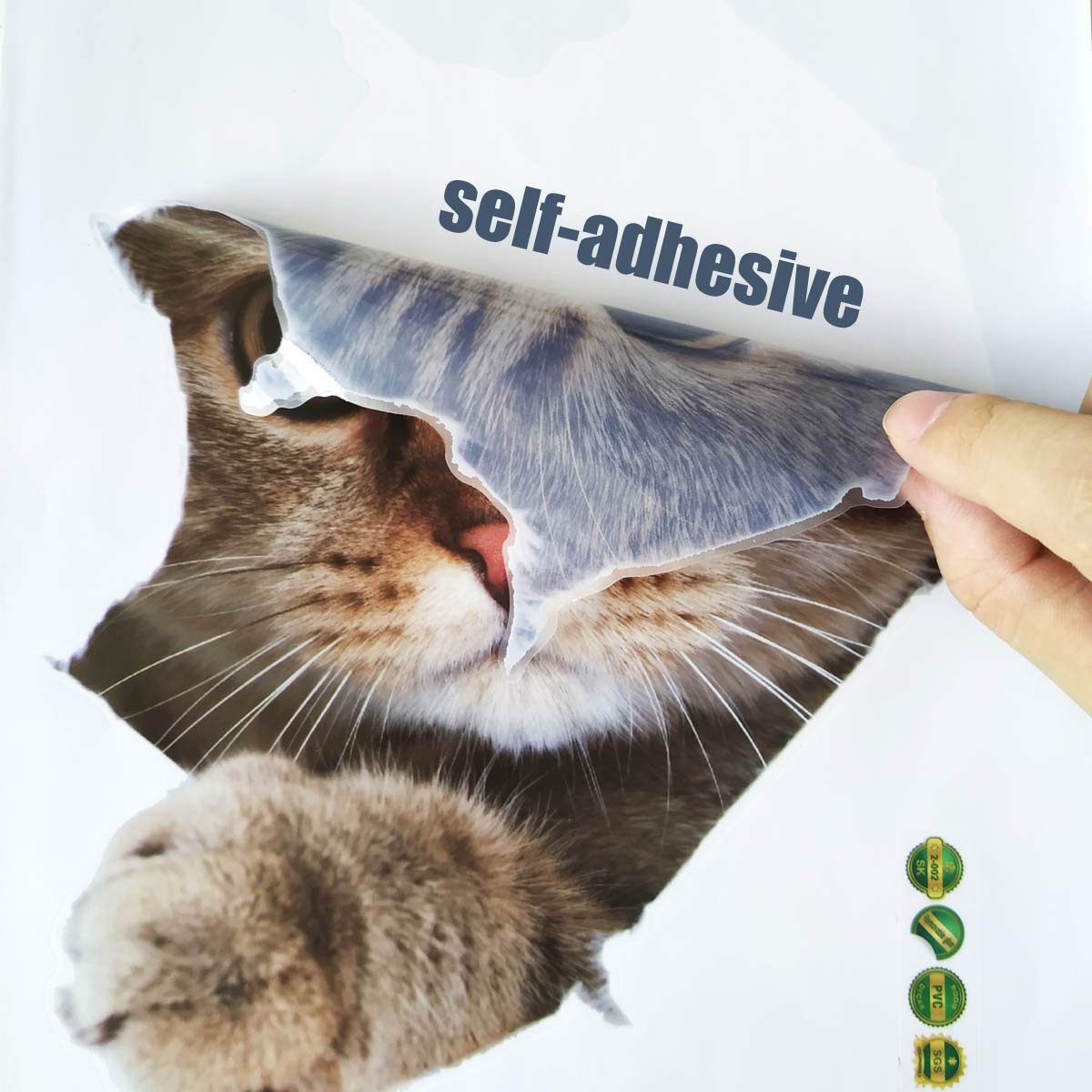 6PCS 3D Wall Stickers Cats Self Adhesive  Kids Wall Decals/Removable Vinyl Art Murals for Living Room Baby Rooms Bedroom Toilet House Wall DIY Decoration