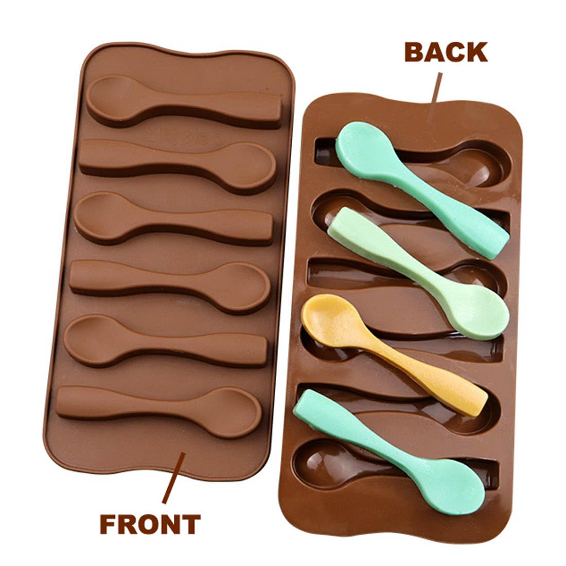 Wellyuk Silicone Spoon Ice Mold Tray Cupcake Muffin Baking Cup Mold Chocolate Soap Candle Cake Cookie For Kitchen Festival