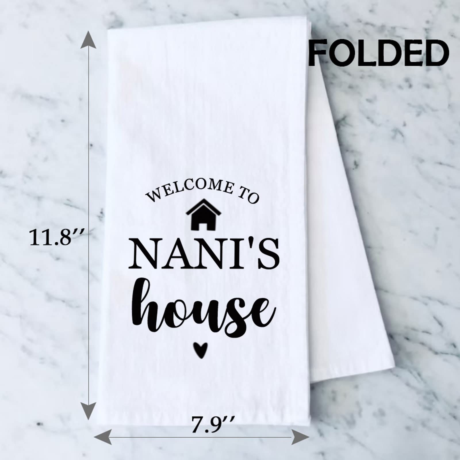 Pxtidy Nani Gift Grandma Kitchen Towel Welcome To Nanis House Grandmother Gifts From Grandkids (Welcome To Nani'S House)