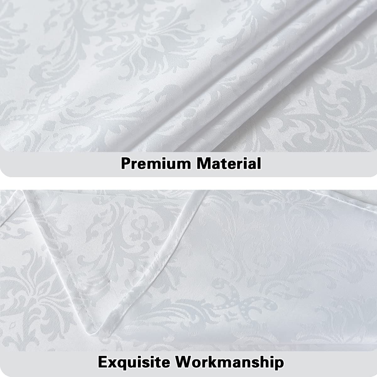 Sastybale White Tablecloth Rectangle 60 X 120 Inch Jacquard Damask Tablecloth, Spill Proof & Wrinkle Free Table Cloth, Heavy Dut