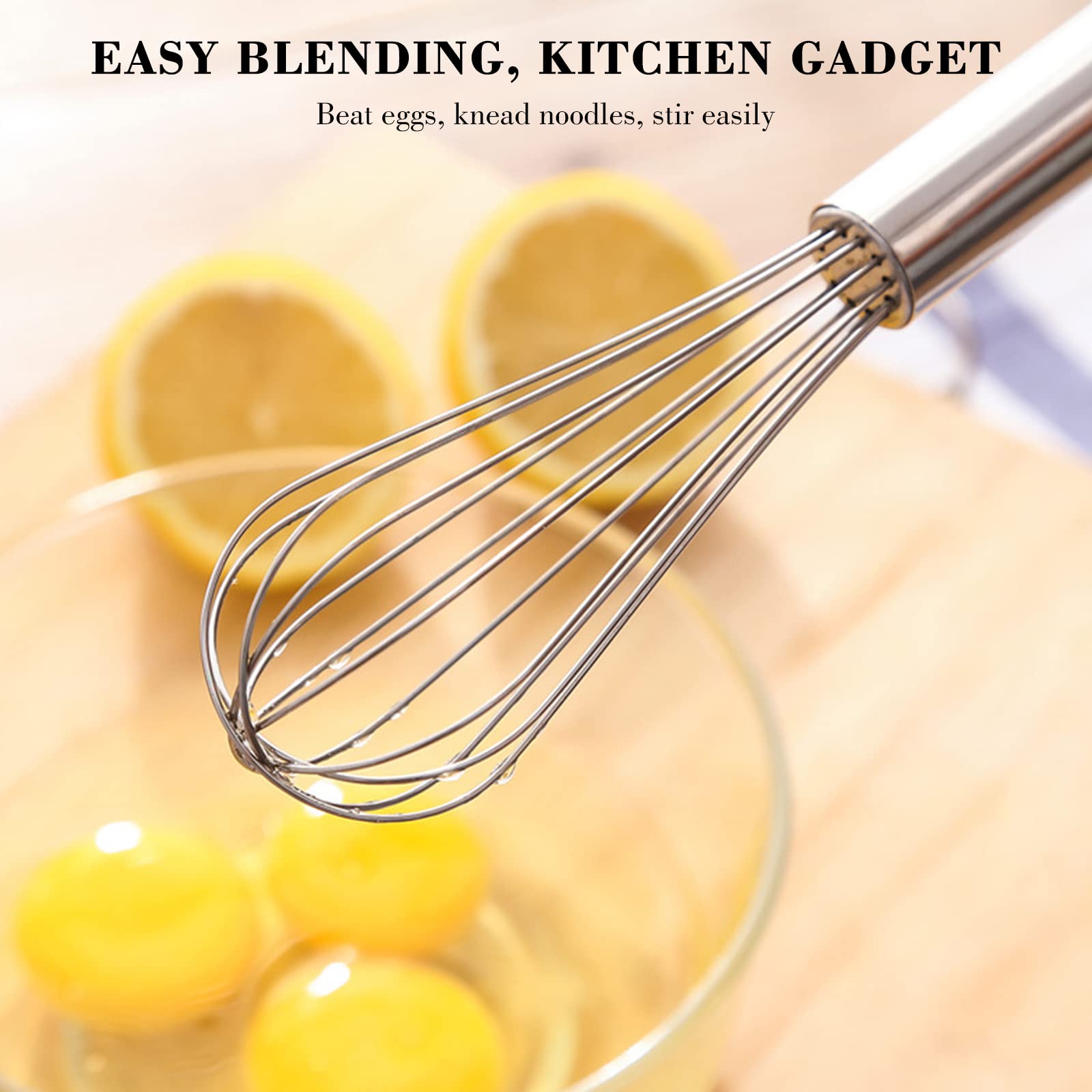 Nilehome Stainless Steel Whisk Set 8'' 10'' 12'' Kitchen Whisk Balloon Whisk Kitchen Wisk Wire Whisks For Cooking, Whisking, Ble